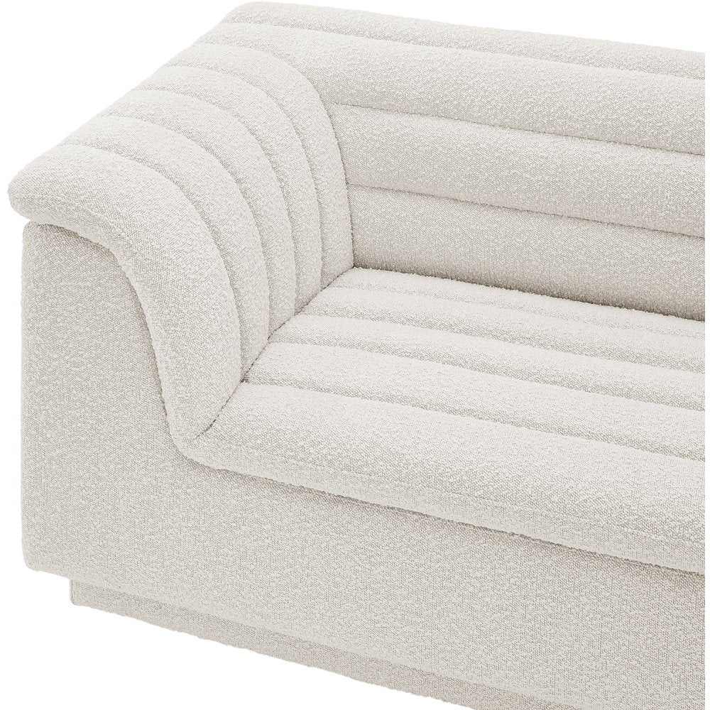 Cascade Cream Boucle Fabric Modular Sectional