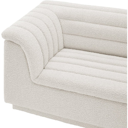 Cascade Cream Boucle Fabric Modular Sectional