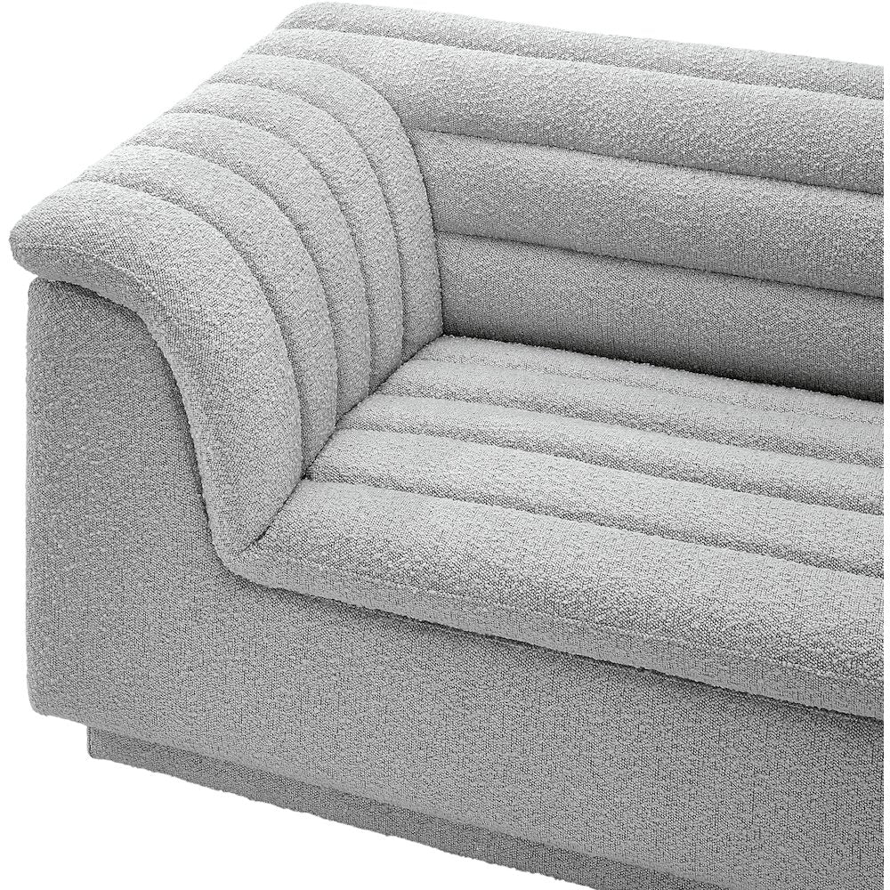 Cascade Grey Boucle Fabric Modular Sofa