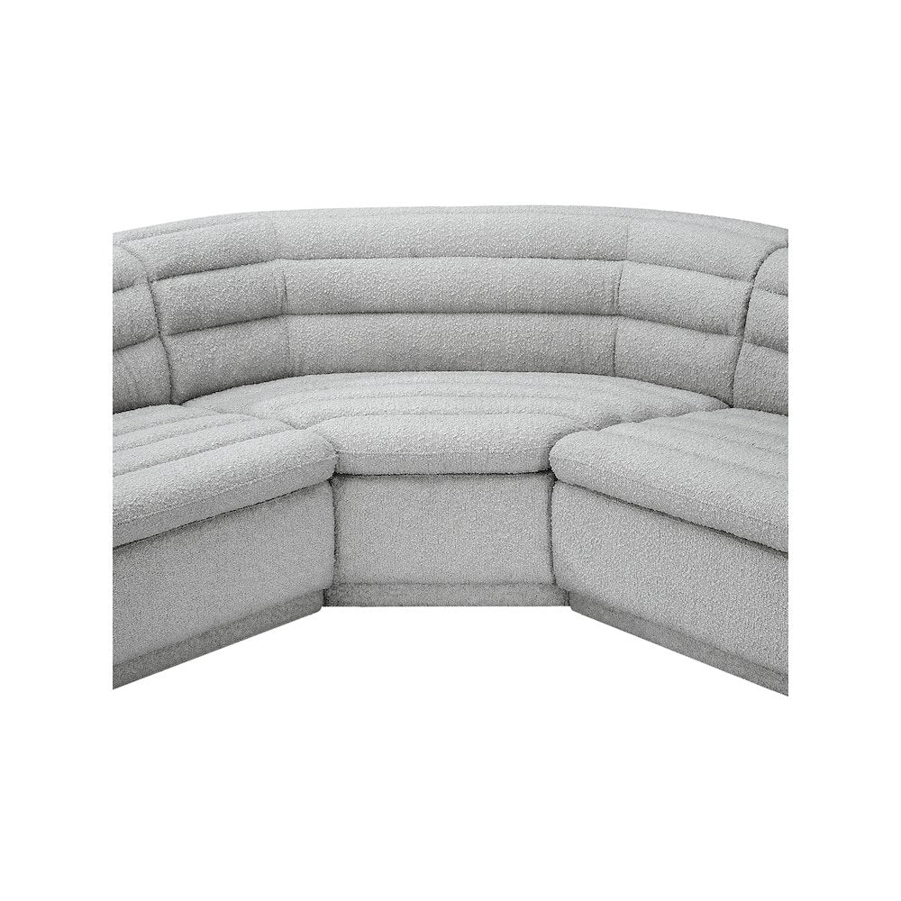 Cascade Grey Boucle Fabric Modular Sectional