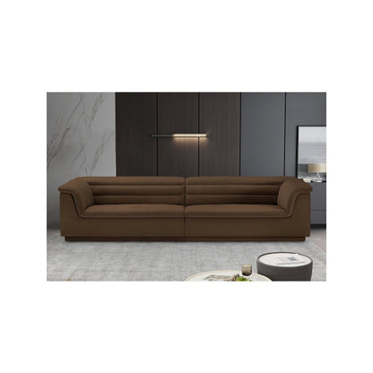 Cascade Brown Velvet Fabric Modular Sofa