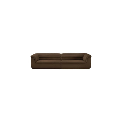 Cascade Brown Velvet Fabric Modular Sofa
