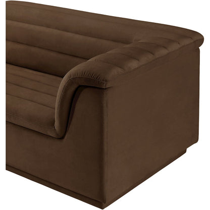 Cascade Brown Velvet Fabric Modular Sectional