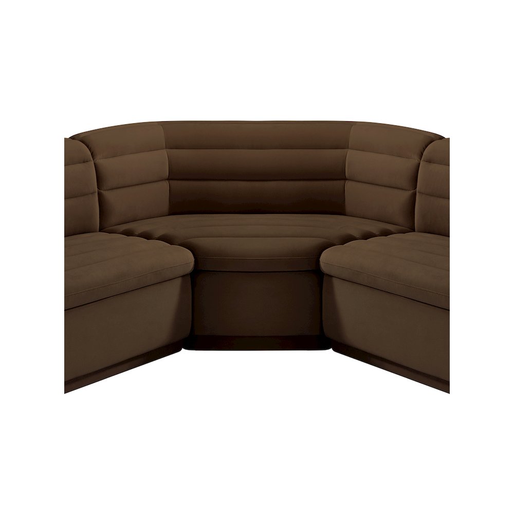 Cascade Brown Velvet Fabric Modular Sectional