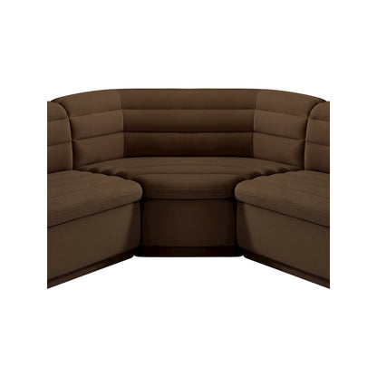 Cascade Brown Velvet Fabric Modular Sectional