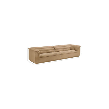 Cascade Camel Velvet Fabric Modular Sofa