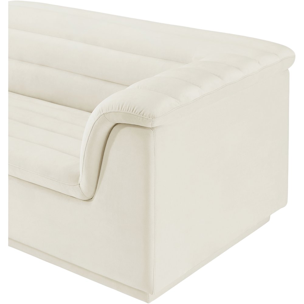 Cascade Cream Velvet Fabric Modular Sectional