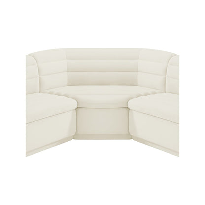 Cascade Cream Velvet Fabric Modular Sectional