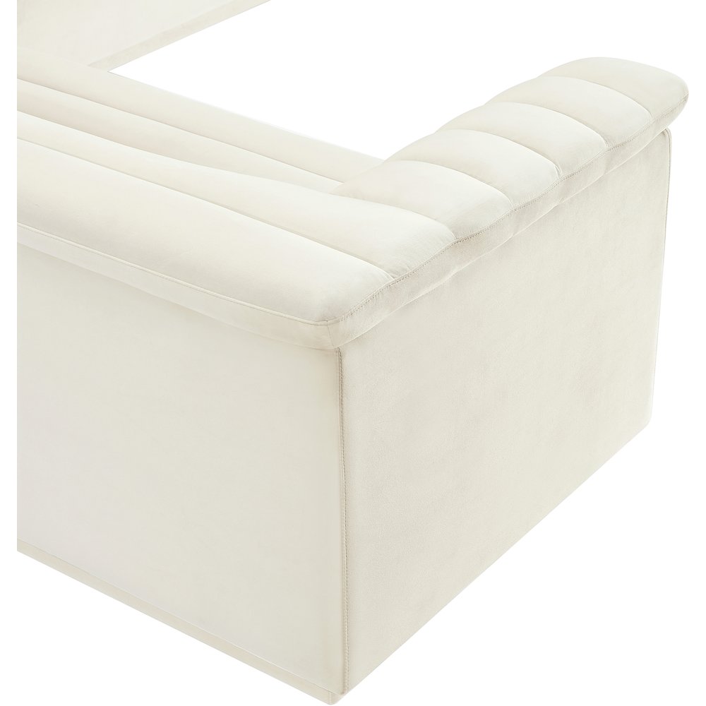 Cascade Cream Velvet Fabric Modular Sectional