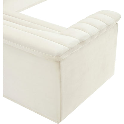 Cascade Cream Velvet Fabric Modular Sectional