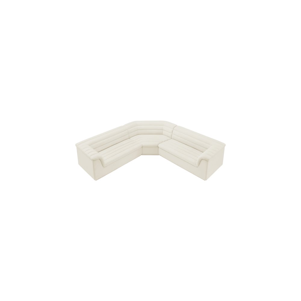 Cascade Cream Velvet Fabric Modular Sectional