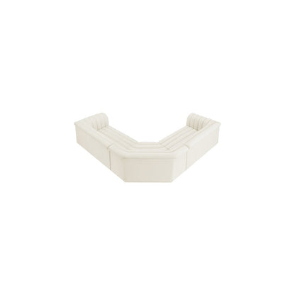Cascade Cream Velvet Fabric Modular Sectional