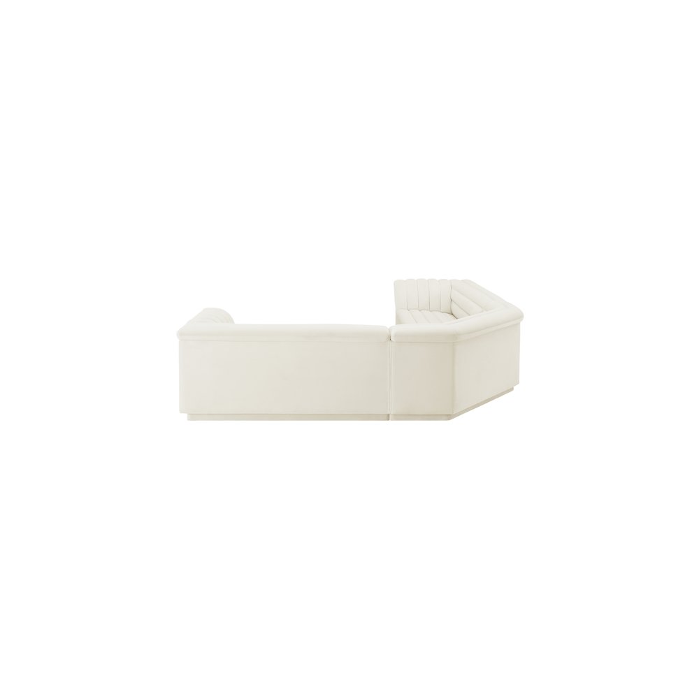 Cascade Cream Velvet Fabric Modular Sectional