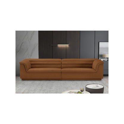 Cascade Saddle Velvet Fabric Modular Sofa
