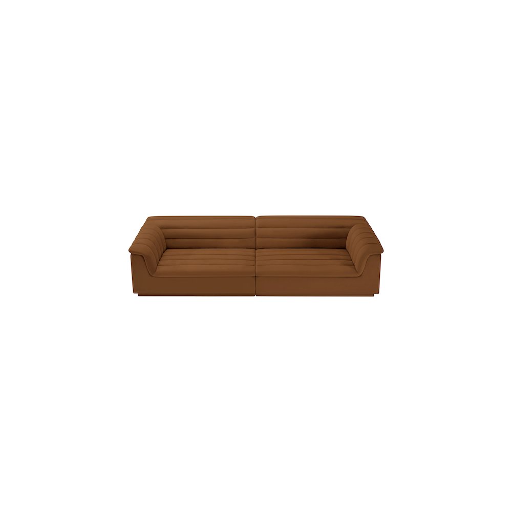 Cascade Saddle Velvet Fabric Modular Sofa