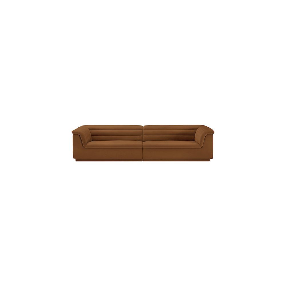 Cascade Saddle Velvet Fabric Modular Sofa