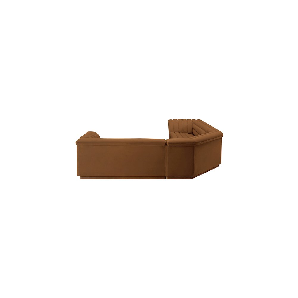 Cascade Saddle Velvet Fabric Modular Sectional