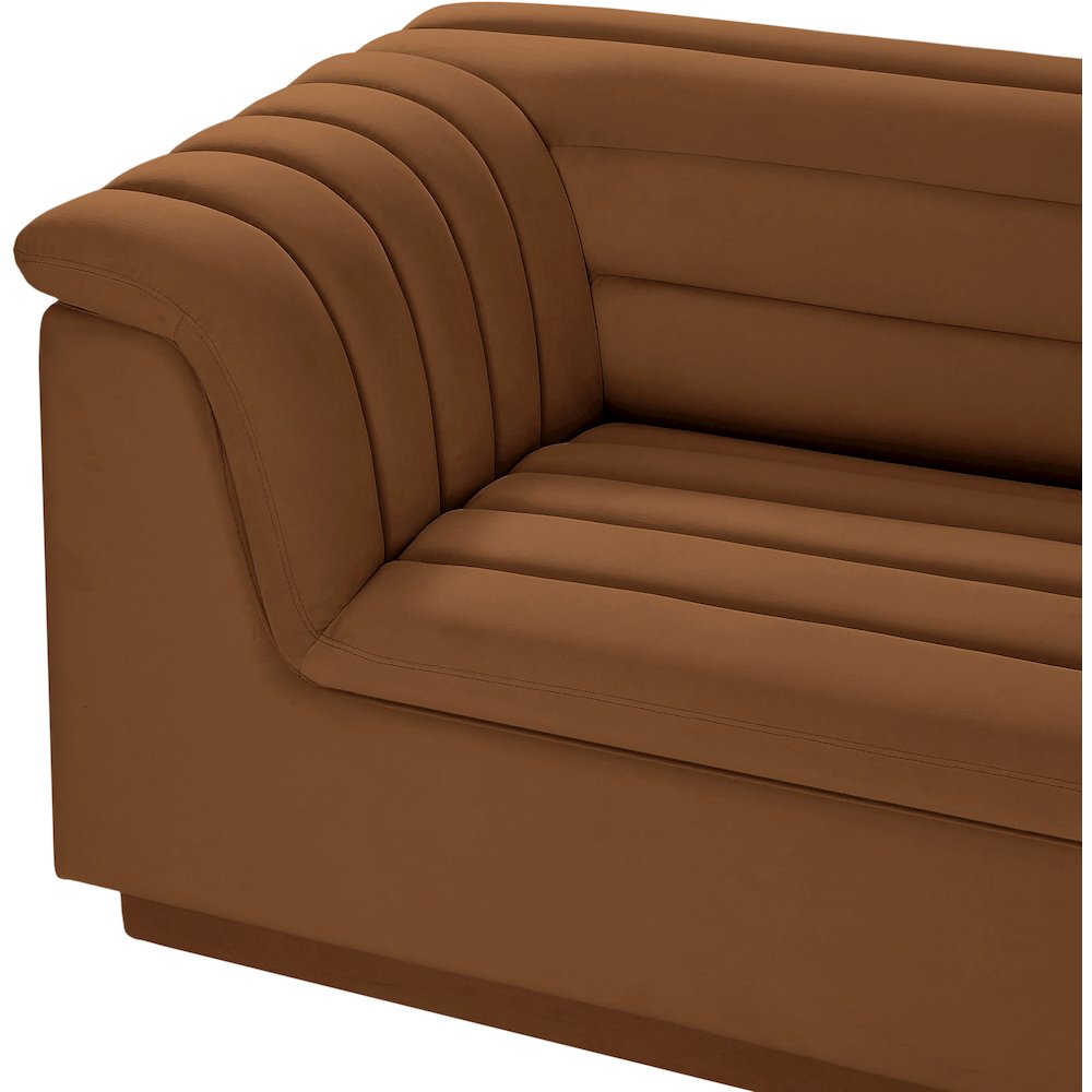 Cascade Saddle Velvet Fabric Modular Sectional