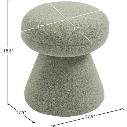 Drum Mint Faux Shearling Teddy Fabric Ottoman/Stool