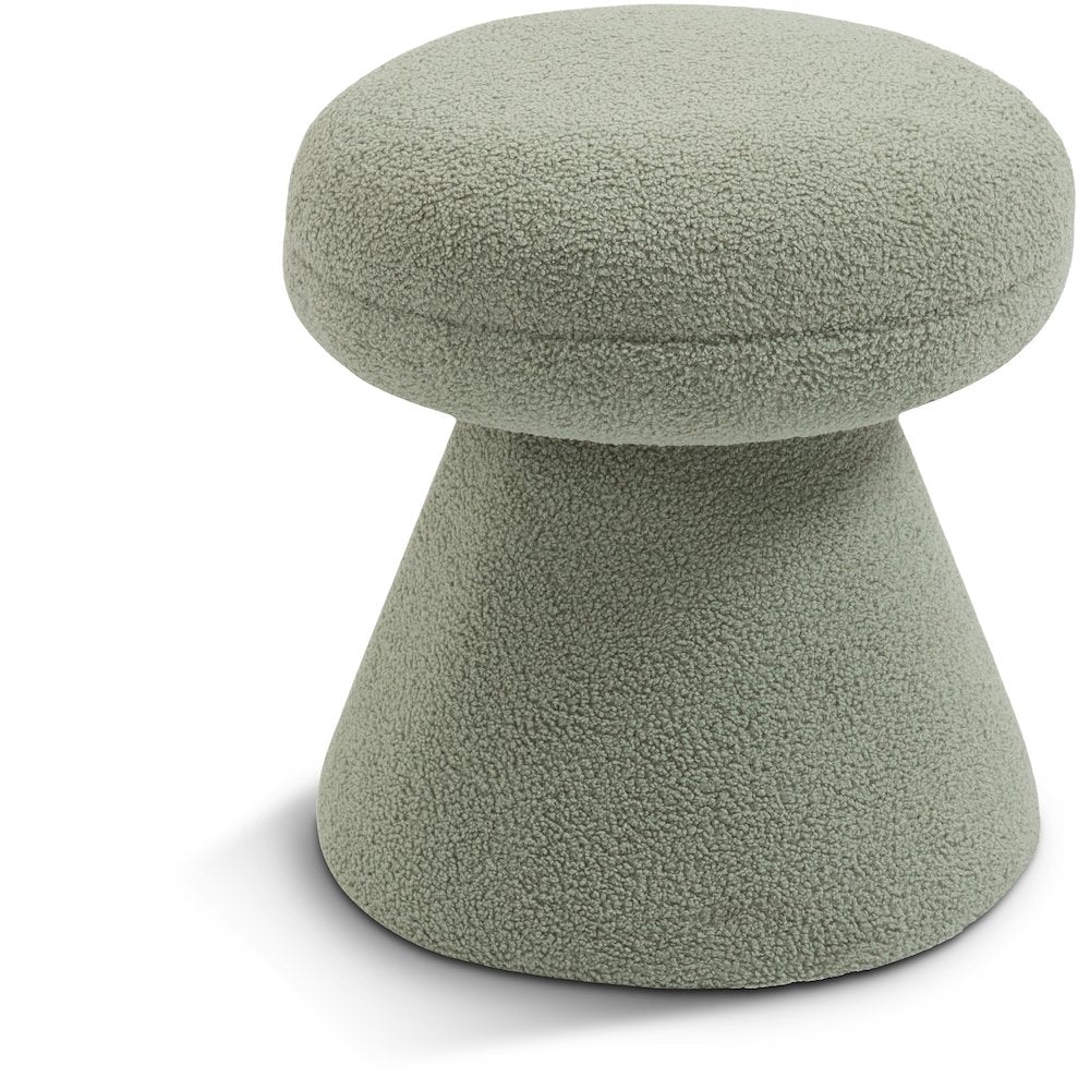 Drum Mint Faux Shearling Teddy Fabric Ottoman/Stool