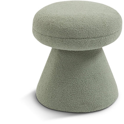 Drum Mint Faux Shearling Teddy Fabric Ottoman/Stool