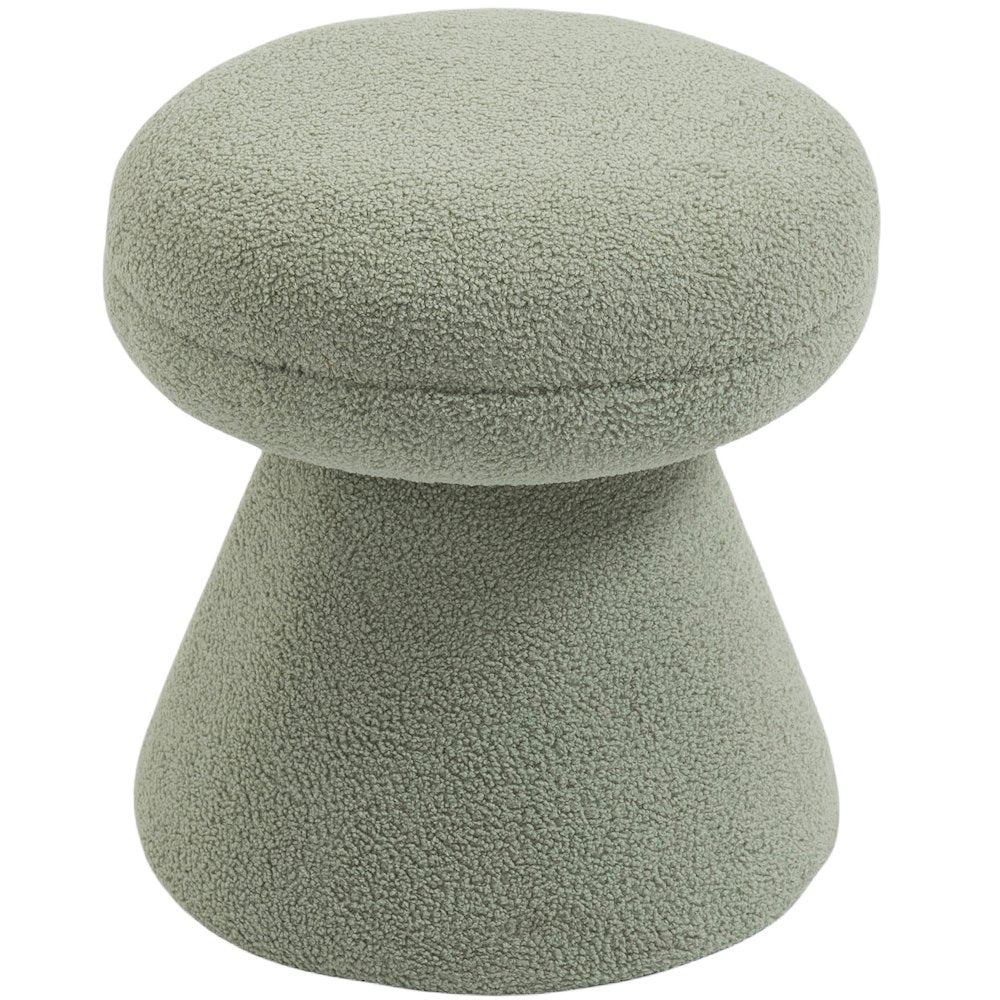 Drum Mint Faux Shearling Teddy Fabric Ottoman/Stool