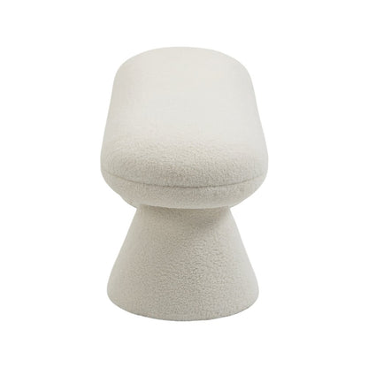 Drum Beige Faux Shearling Teddy Fabric Bench