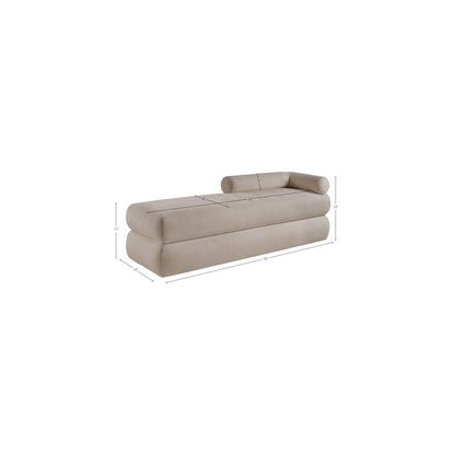 Kennedy Beige Chenille Fabric Bench