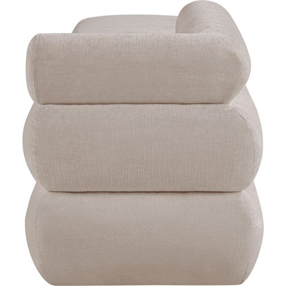 Kennedy Beige Chenille Fabric Bench