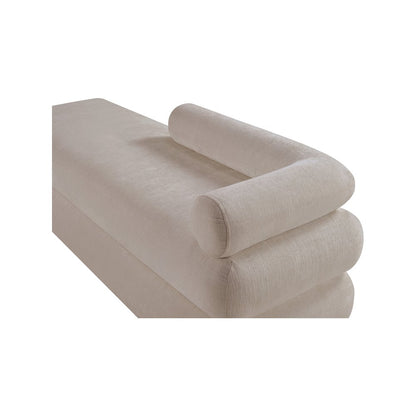 Kennedy Beige Chenille Fabric Bench