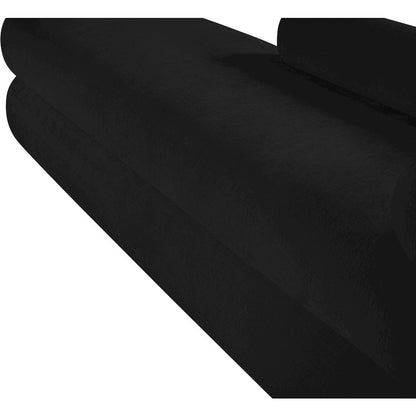 Kennedy Black Chenille Fabric Bench