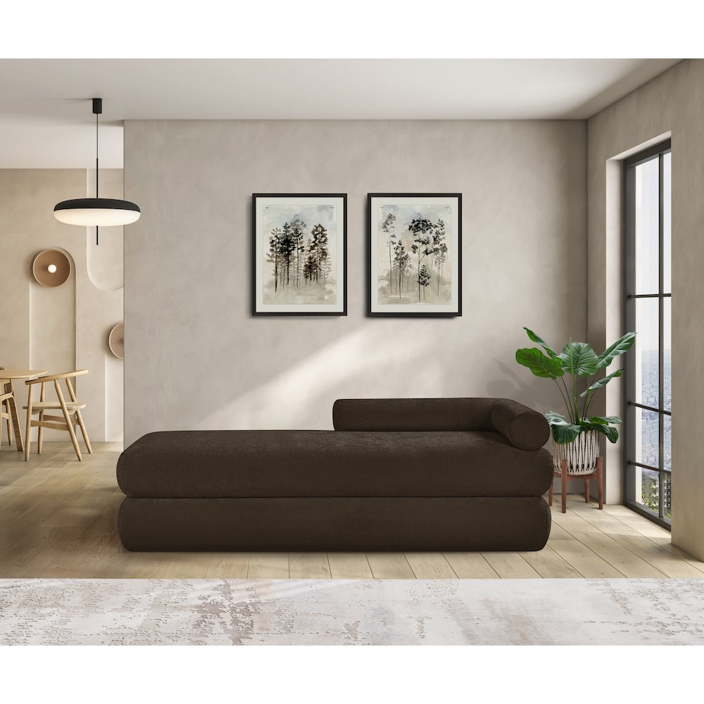 Kennedy Brown Chenille Fabric Bench