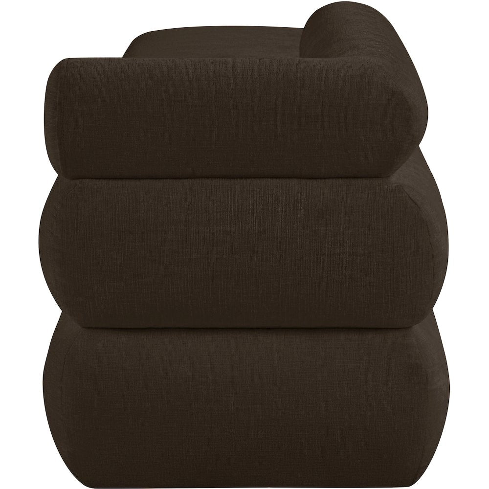 Kennedy Brown Chenille Fabric Bench