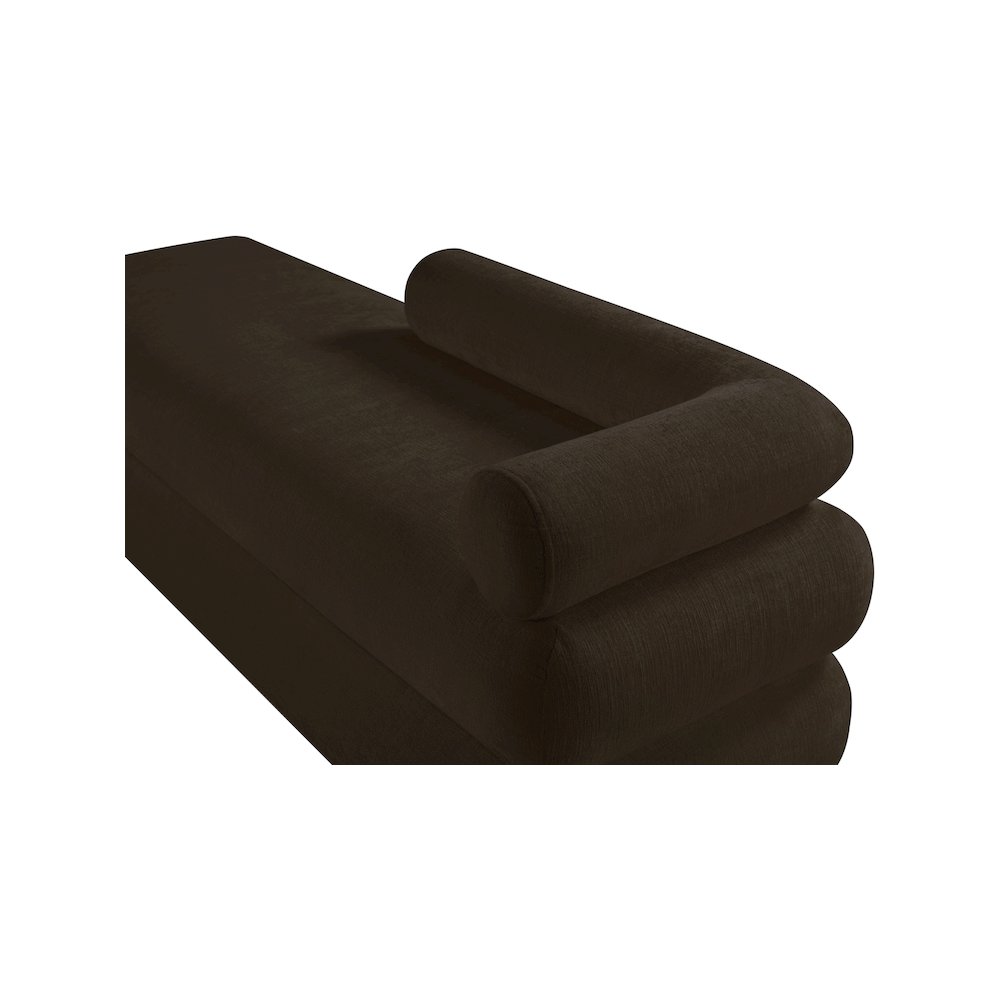 Kennedy Brown Chenille Fabric Bench
