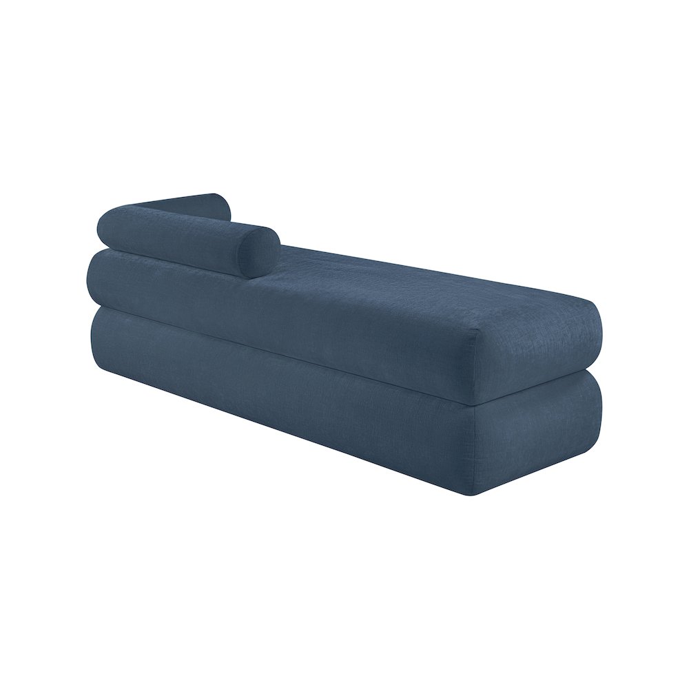Kennedy Light Blue Chenille Fabric Bench