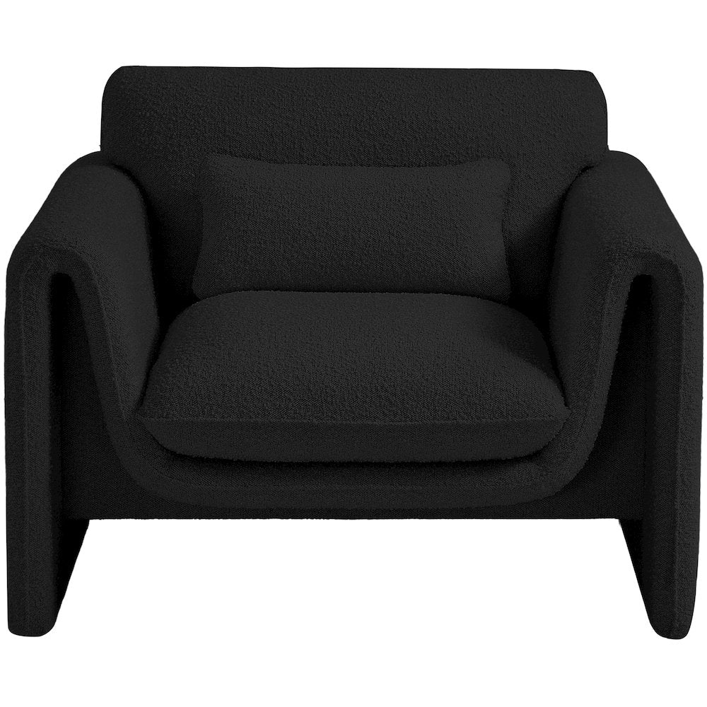 Stylus Black Boucle Fabric Chair
