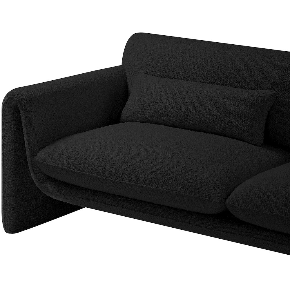 Stylus Black Boucle Fabric Loveseat