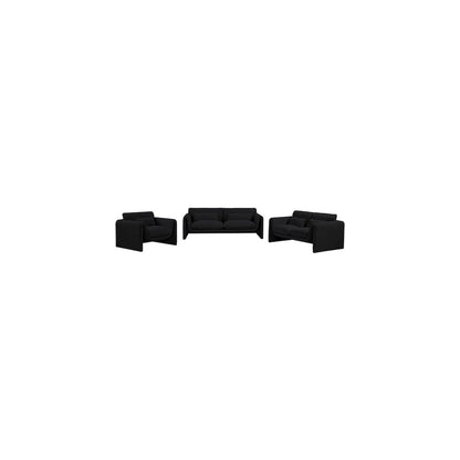 Stylus Black Boucle Fabric Loveseat