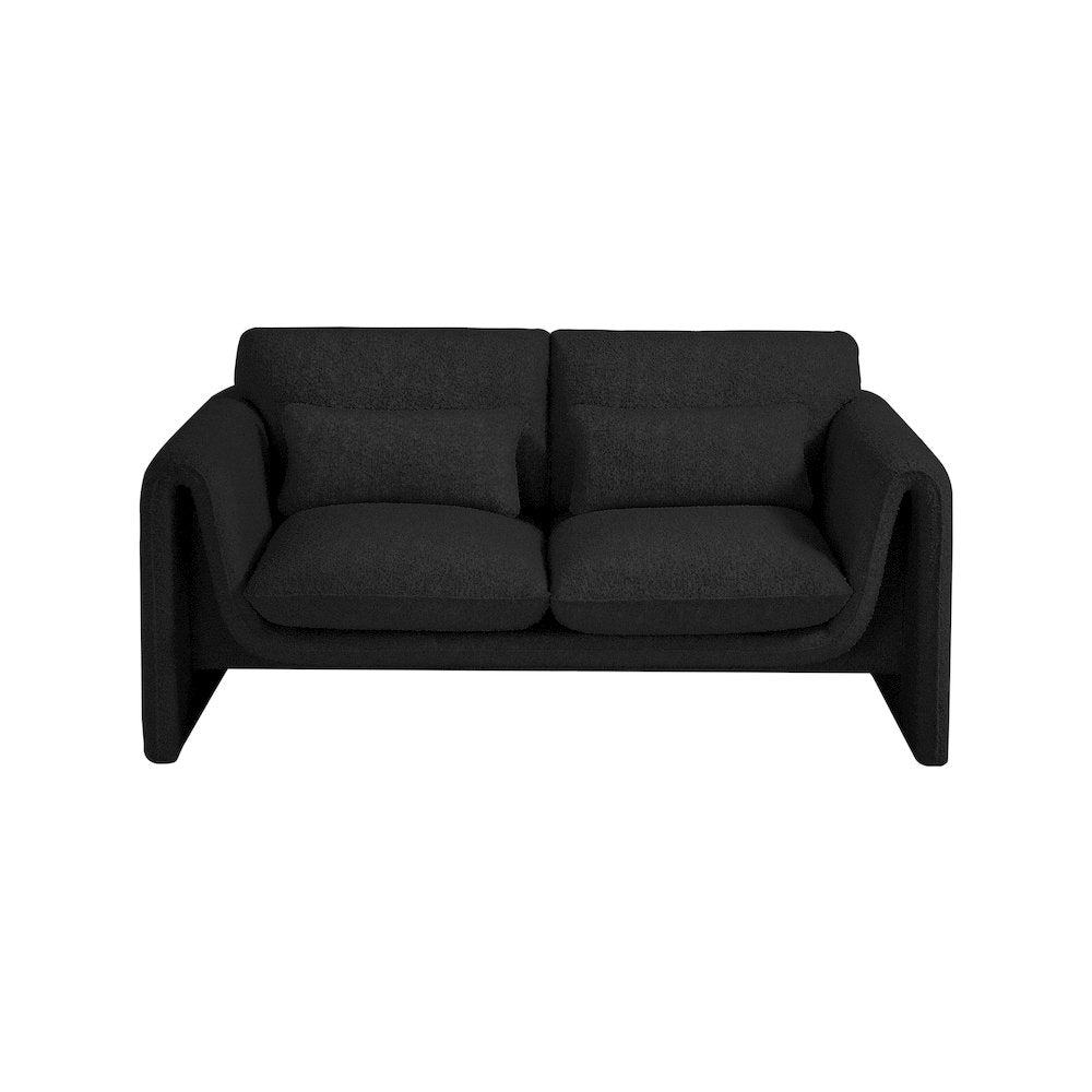 Stylus Black Boucle Fabric Loveseat