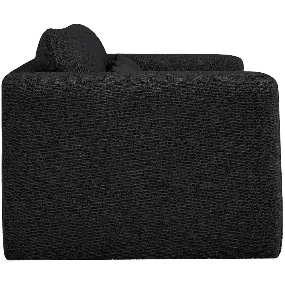 Stylus Black Boucle Fabric Loveseat