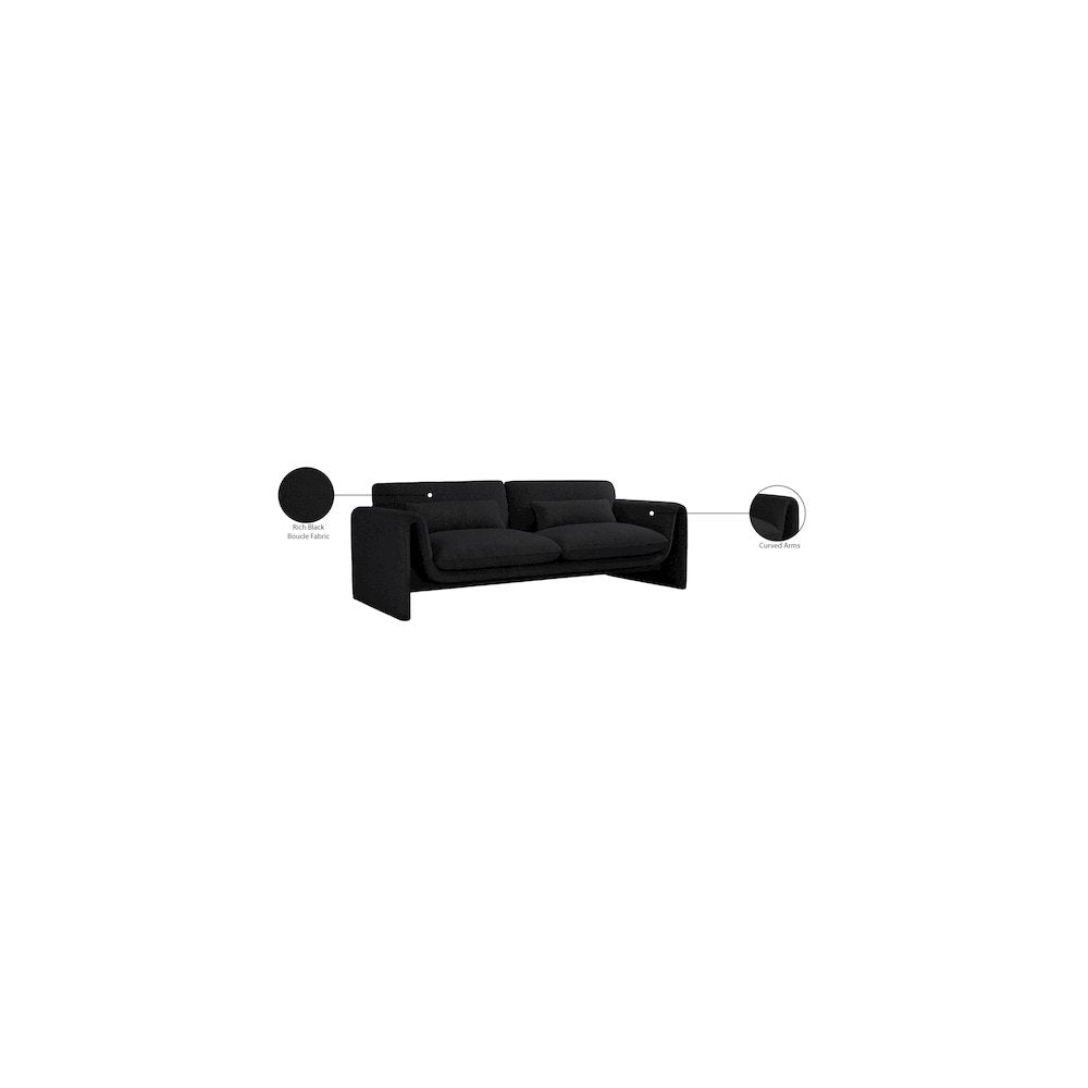 Stylus Black Boucle Fabric Sofa