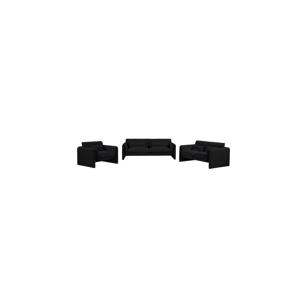 Stylus Black Boucle Fabric Sofa