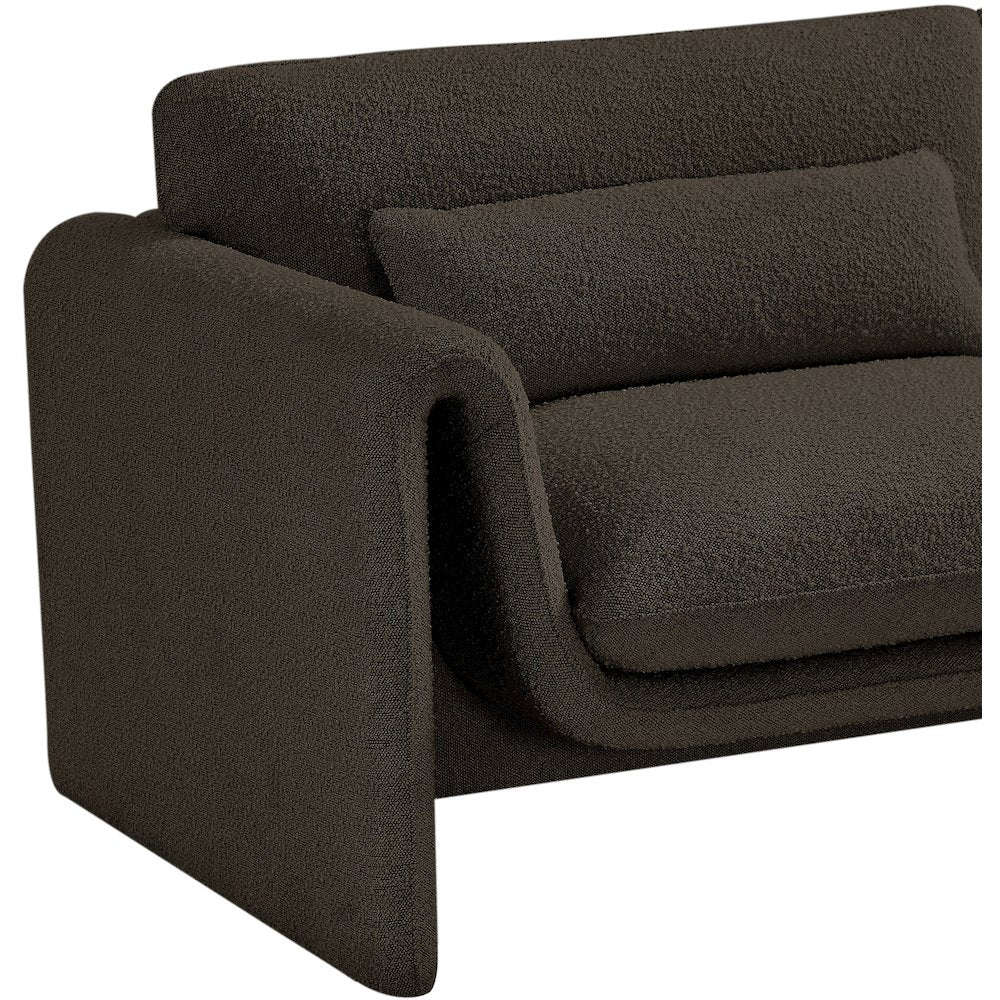 Stylus Brown Boucle Fabric Chair