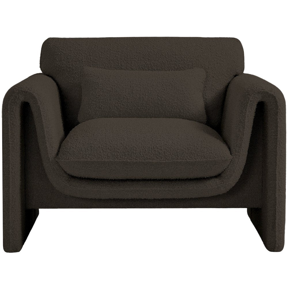 Stylus Brown Boucle Fabric Chair