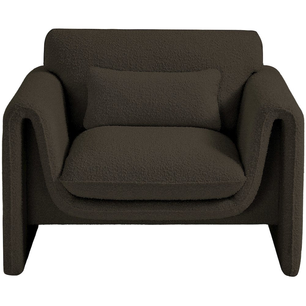 Stylus Brown Boucle Fabric Chair