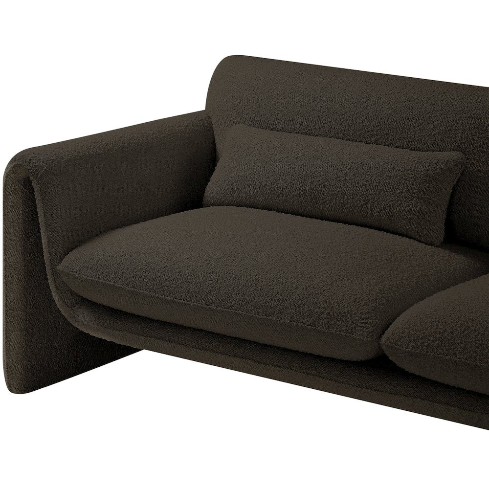 Stylus Brown Boucle Fabric Sofa