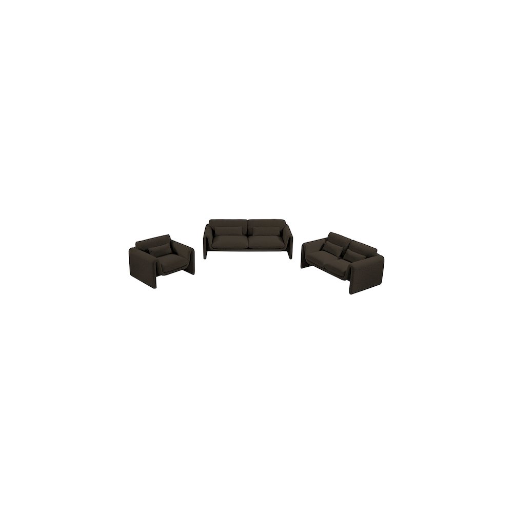 Stylus Brown Boucle Fabric Sofa