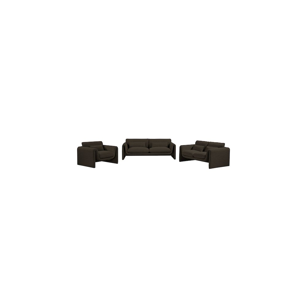Stylus Brown Boucle Fabric Sofa