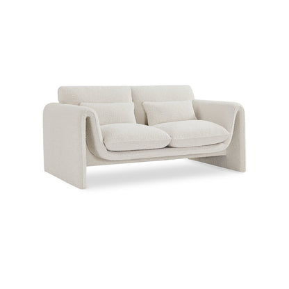 Stylus Cream Boucle Fabric Loveseat