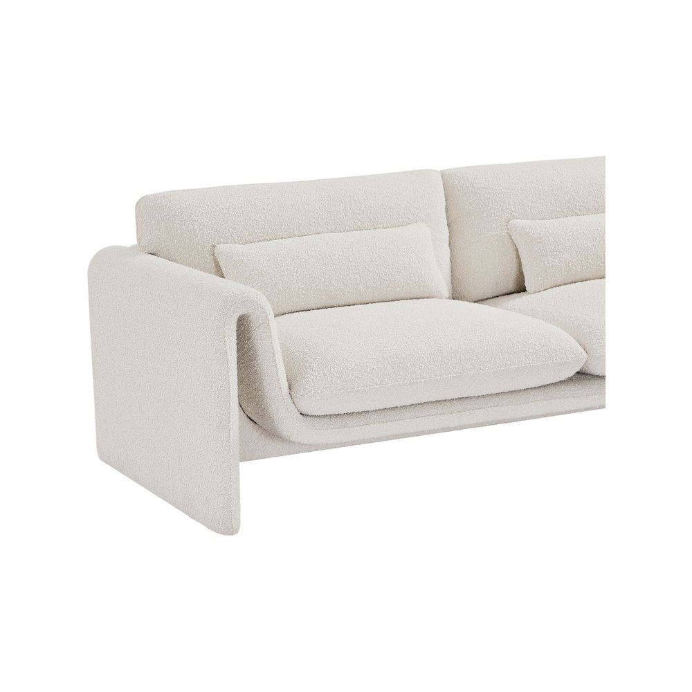 Stylus Cream Boucle Fabric Loveseat